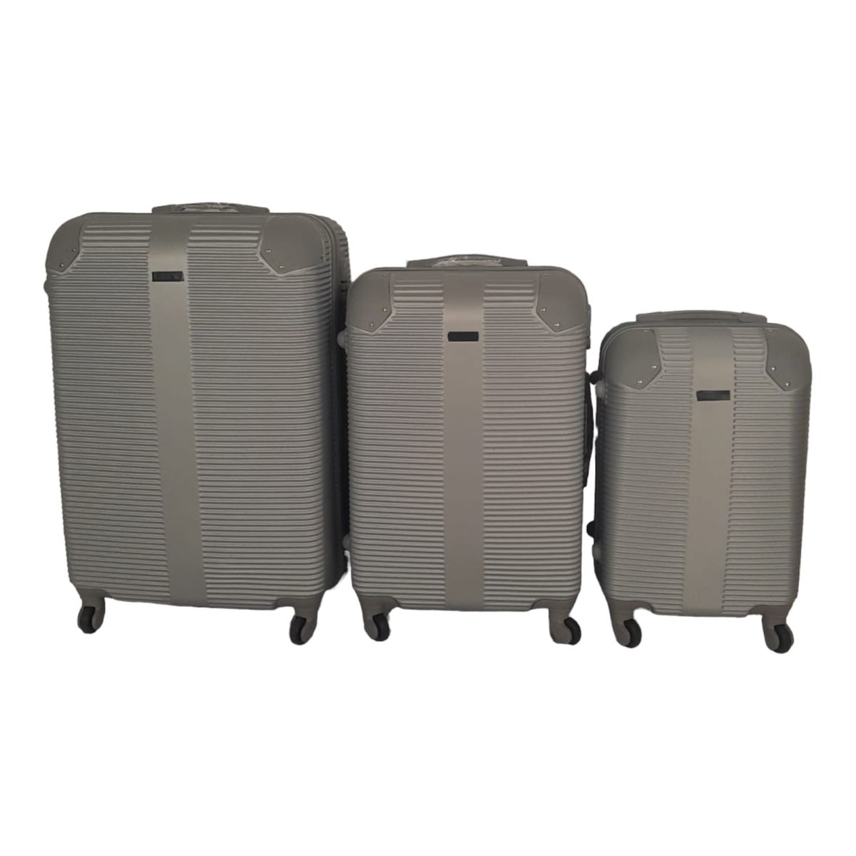 SMTE -  Quad Wheel Quality Travel Ware-3 Piece luggage Set - Protected - Grey