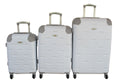 SMTE - Durable ABS 3Piece Luggage SetWhite, Spinner Wheels, Telescopic Handle