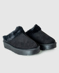 SMTE - Women Black Round Toe Rubber Sole with Faux FurUK 5