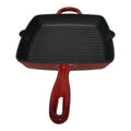 SMTE - Stunning Cast-iron Grill Pan - Red