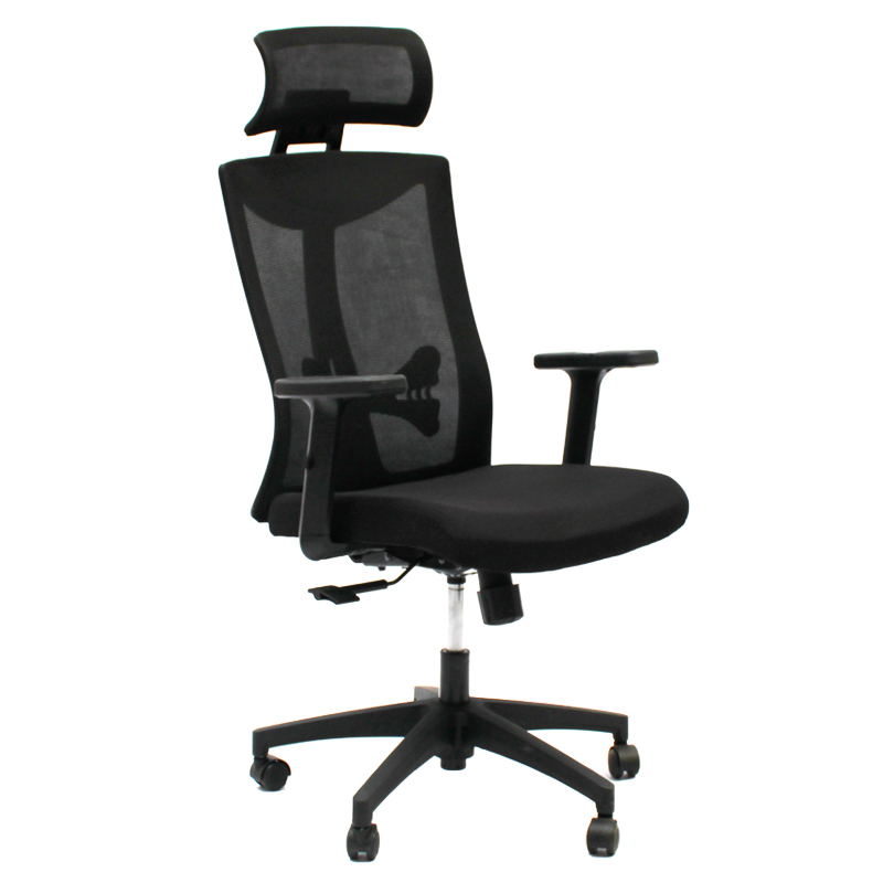SMTE - Office Chairs - Mesh Swivel with Headrest - Black Colour