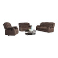 SMTE - Piece Leather Recliner Set9824Velvet Brown