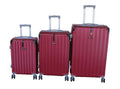 SMTE - GALAXIA 3 Piece Red ABS HardShell Luggage Set and Combo Lock