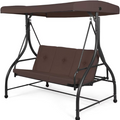 SMTE - Tangkula 3 Seats Converting Patio SwingBrown