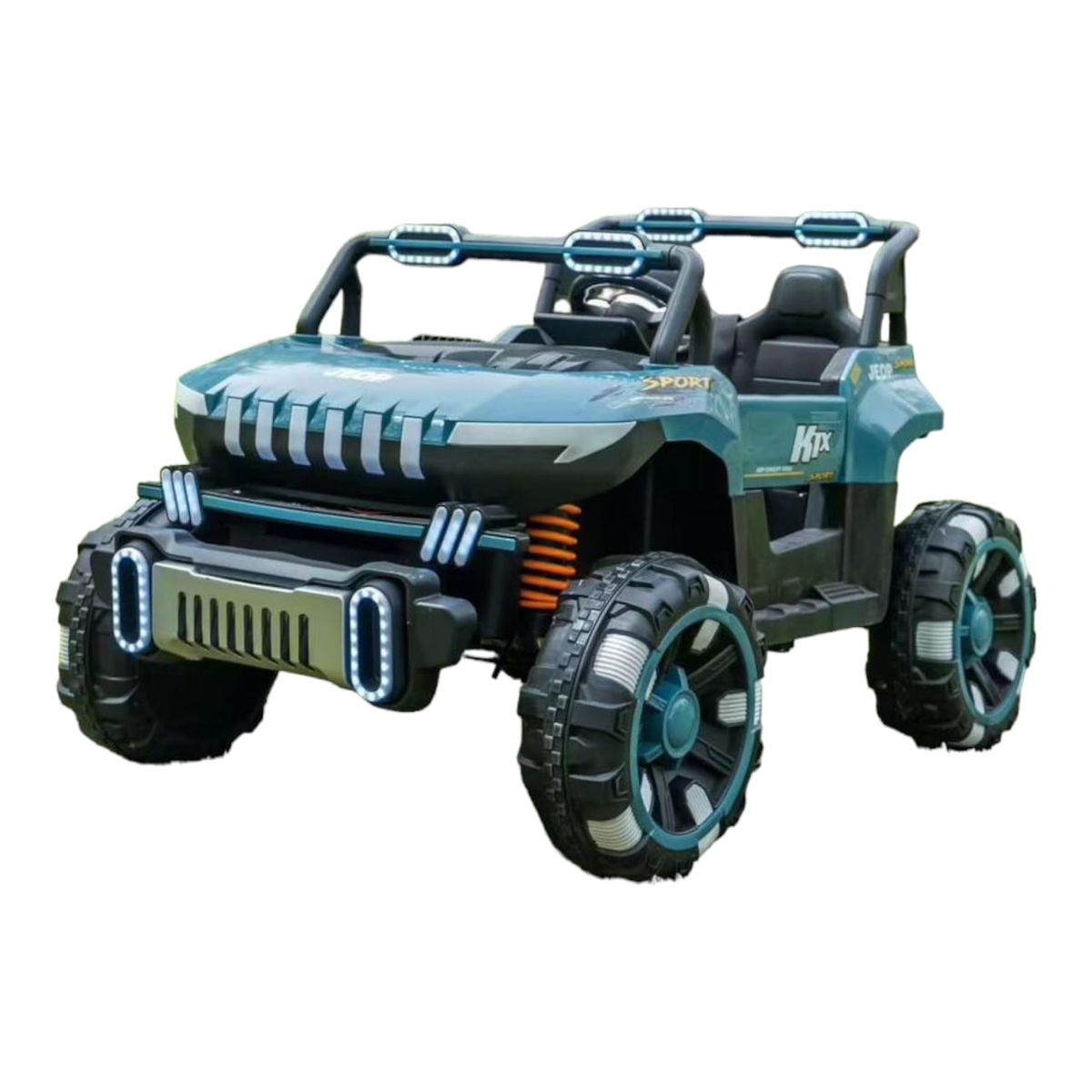 SMTE -  Kids Electric Ride On Car Mega JeepTurquoise Blue