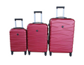 SMTE - Gaily 3Piece Red ABS Luggage SetDurable, Lightweight Spinner Suitcases
