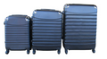 SMTE - Black 3Piece ABS Hard Shell Spinner Luggage Set with Builtin Locks