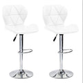 SMTE - Modern and Stylish Diamond Padded Kitchen and Bar Stool - White