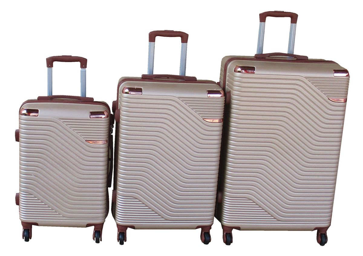 SMTE - Luggage SetDurable, Lightweight, Spinner Wheels, Telescoping Handle3PieceGold