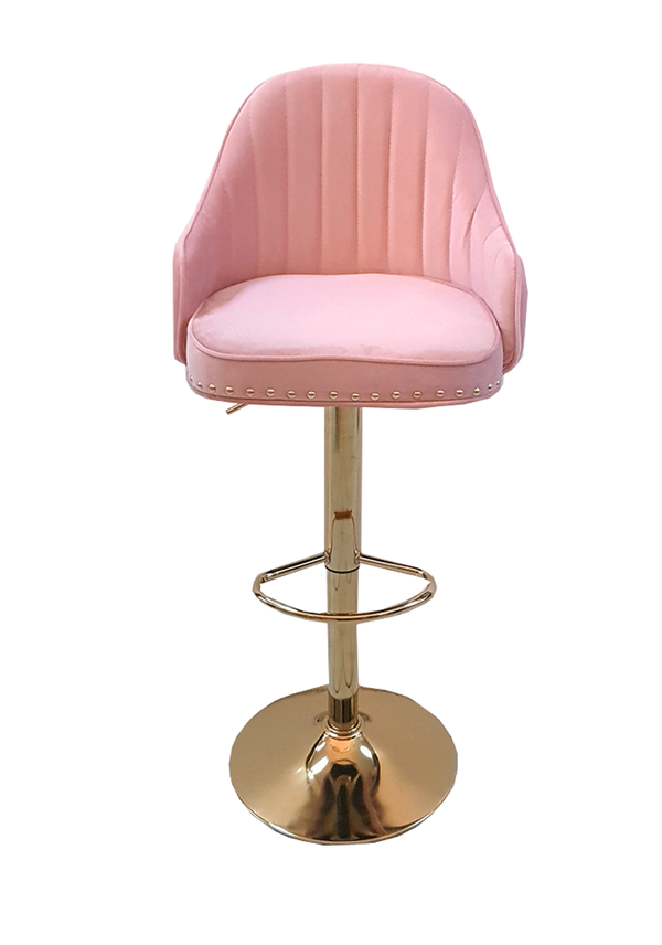 SMTE - Apollo Velvet Bar Stool - Pink