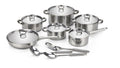 SMTE - Sastro - Set Of 15 Pieces Heavy Bottom Stainless Steel Cookware