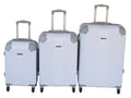 SMTE - Blue Star White ABS Luggage SetPiece HardShell Suitcase & Builtin Lock