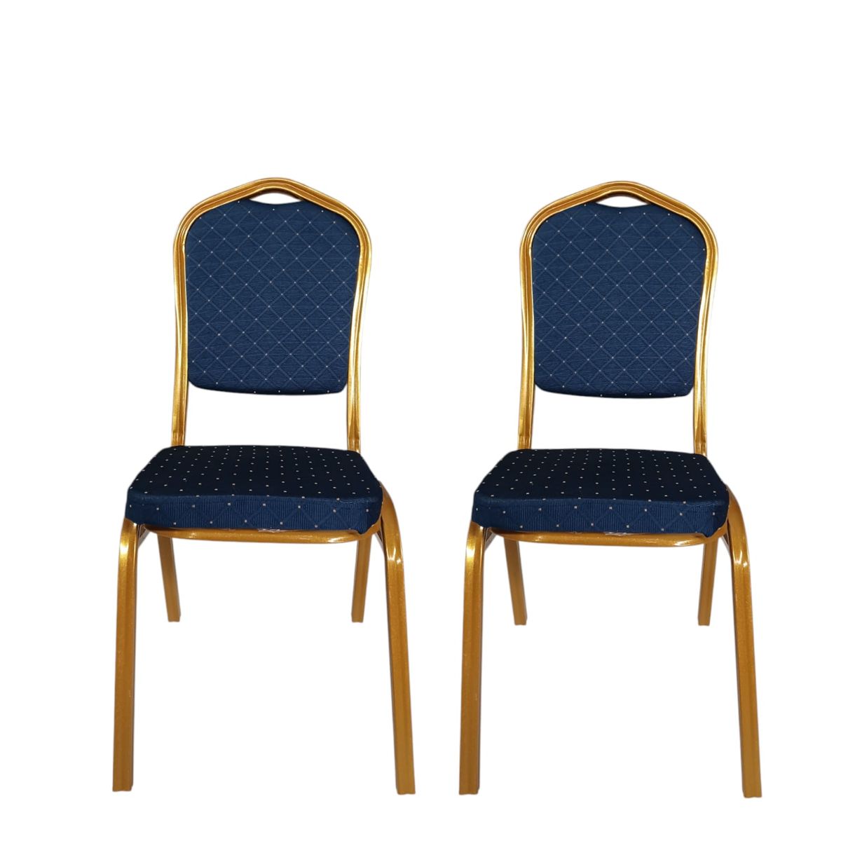 SMTE -  Set of 2Steel Frame Conference Chairs (Blue Upholstery)