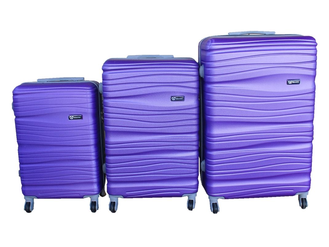 SMTE - 3 Piece Travel 30" Luggage Suitcase Bag Set-Stylish - Purple