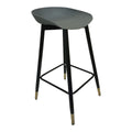 SMTE - Aia Quality Sturdy Square Bar Stool Black Legs 75cm - Grey