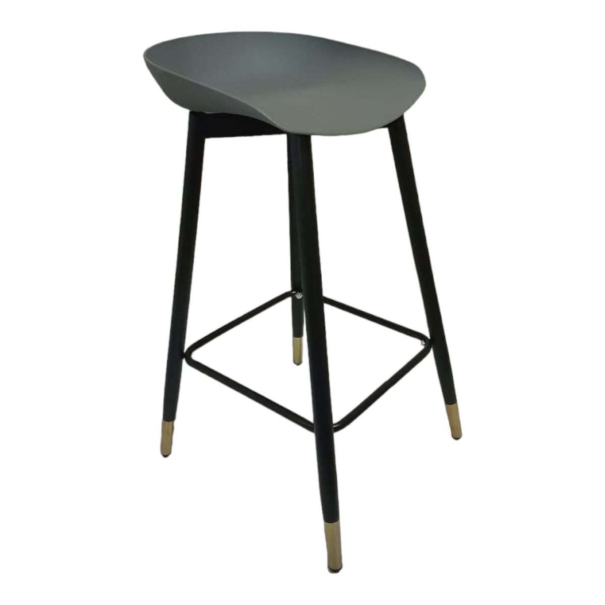 SMTE - Aia Quality Sturdy Square Bar Stool Black Legs 75cm - Grey