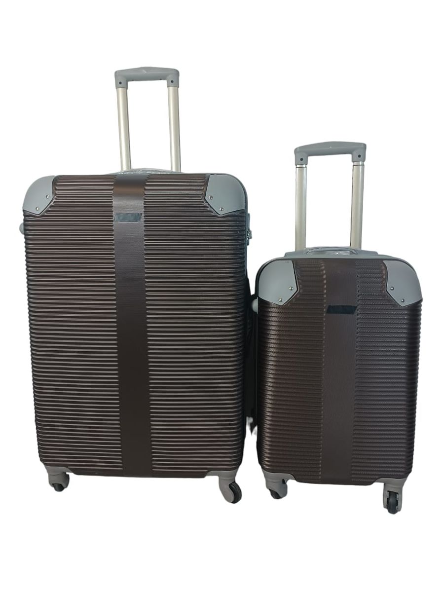 SMTE - 2 Piece Hard Outer Shell Luggage SetBrown
