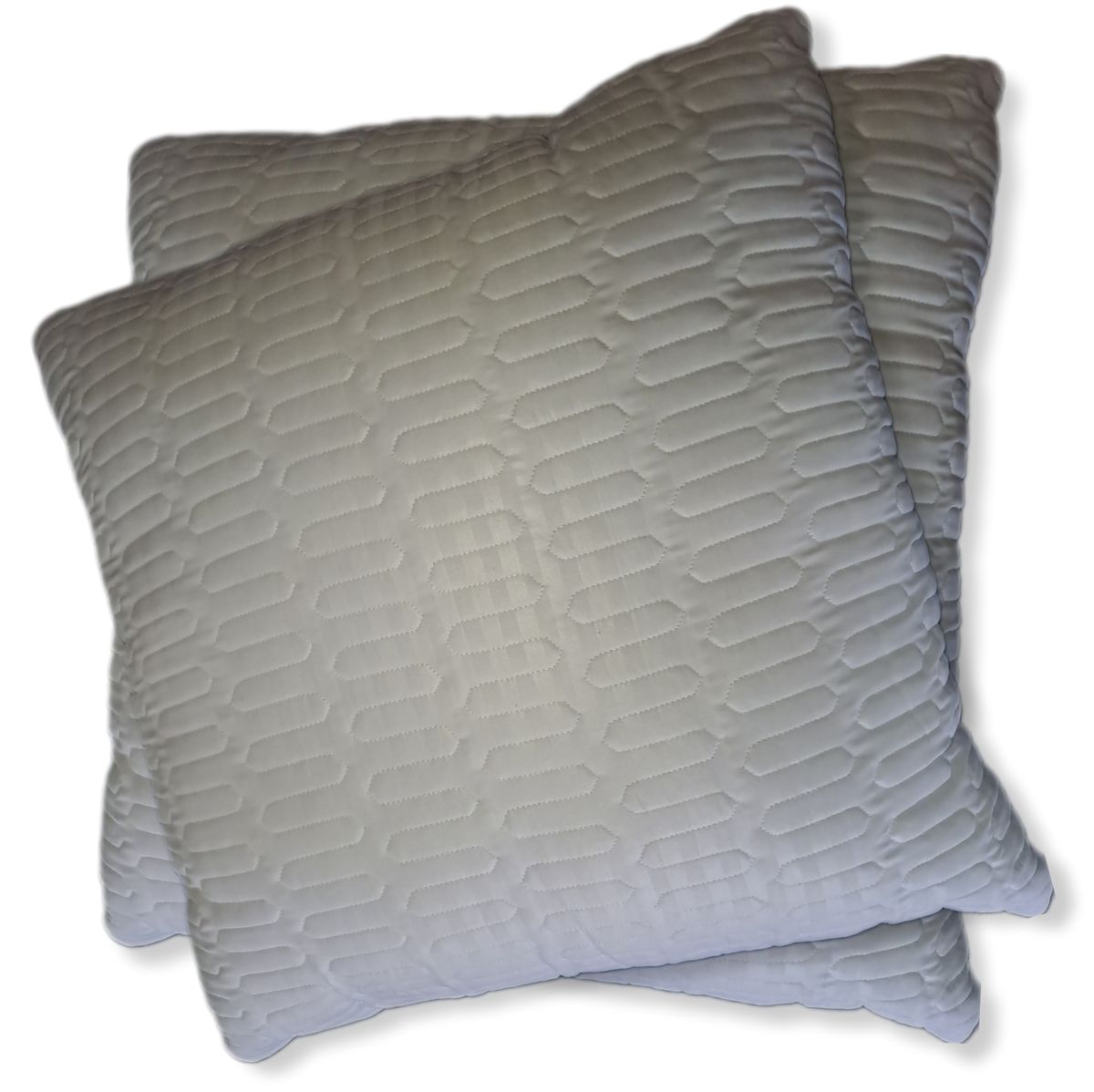 SMTE - 2 x White Quilted Bamboo Continental Pillows