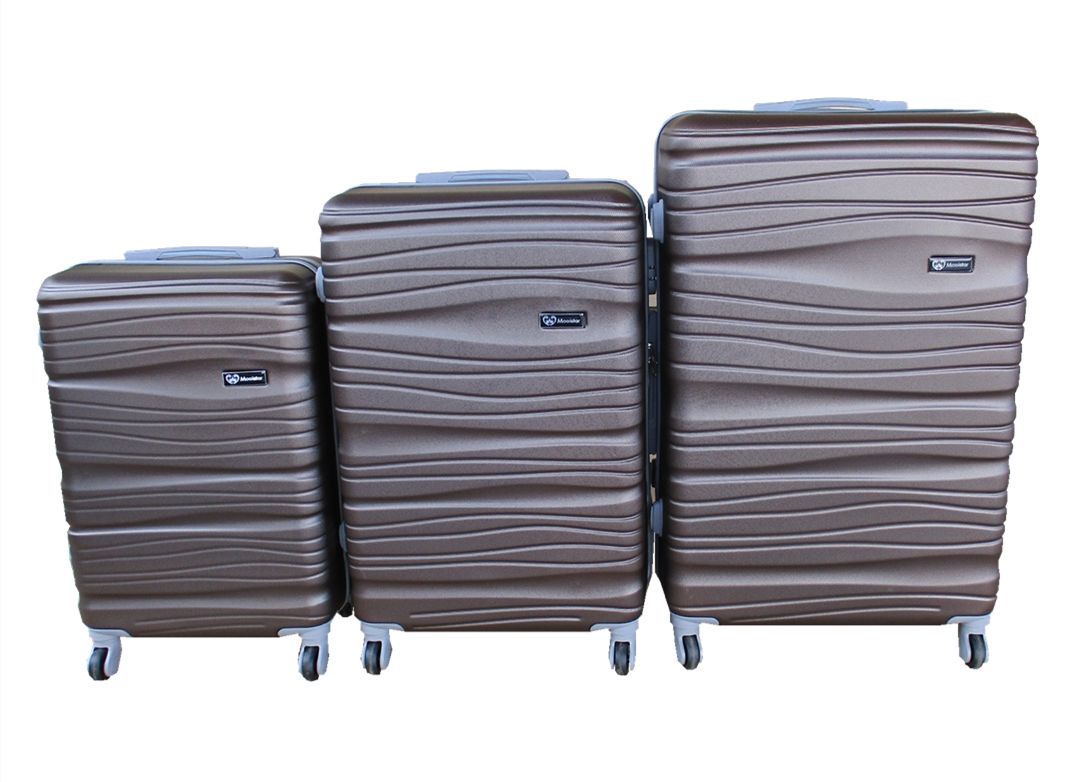 SMTE - 3 Piece Travel 30" Luggage Suitcase Bag Set-Stylish - Brown