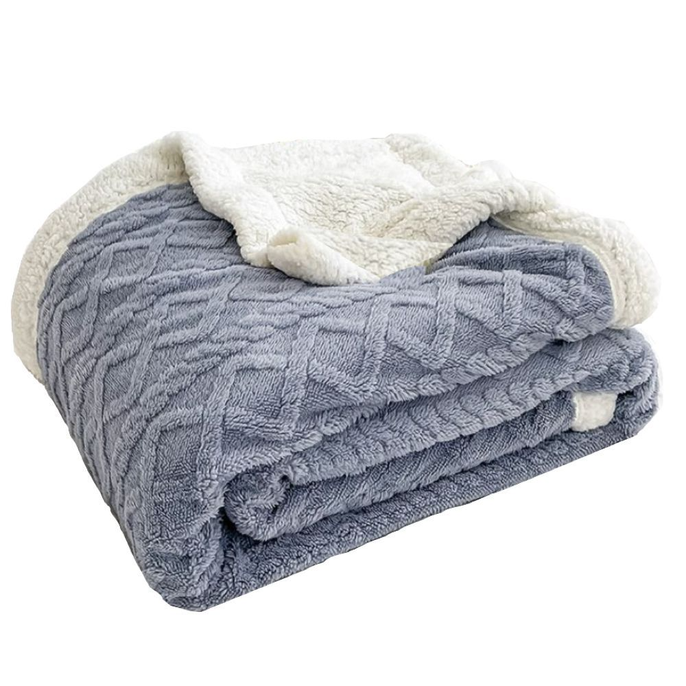 SMTE - Warm Flannel Fluffy Throw Fleece Soft Thick BlanketsBlue