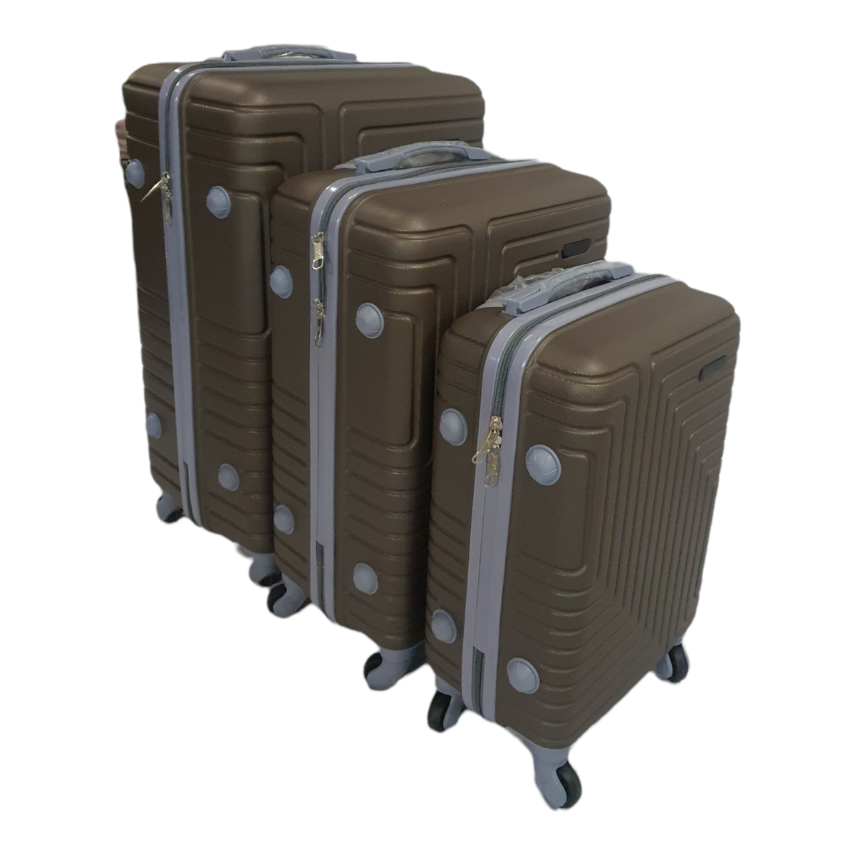 SMTE - Acesa Hard Shell Suitcase, S-Type, Set 3 Piece - Brown