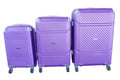 SMTE - Purple ABS 3Piece Luggage SetHard Shell, Spinner Wheels, Lightweight