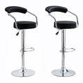 SMTE - Bar Stools with Arms Set of 2 - Black