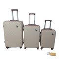 SMTE - Expert Hard Outer Shell SuitcaseQuad WheelG2 With  Bag Tag3PieceBeige White