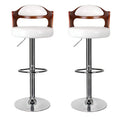 SMTE - 2 Piece 360°swivel Modern Design Bar Stools - White, Brown