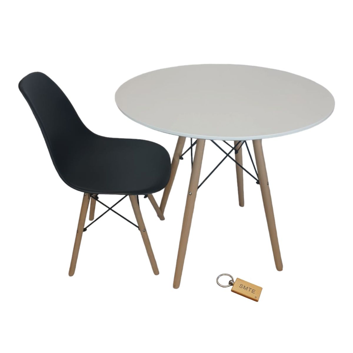 SMTE - Black Chair with White Table with KeychainSet With 1