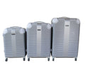 SMTE - IYH- Quality 3 Piece Protected Hard Outer Shell Luggage Set - Silver