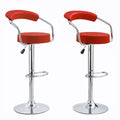SMTE - Bar Stools with Arms Set of 2 - Red