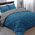 SMTE - Acesa Quality Reversible Comforter set 5 Piece - Blue/Charcoal - Double