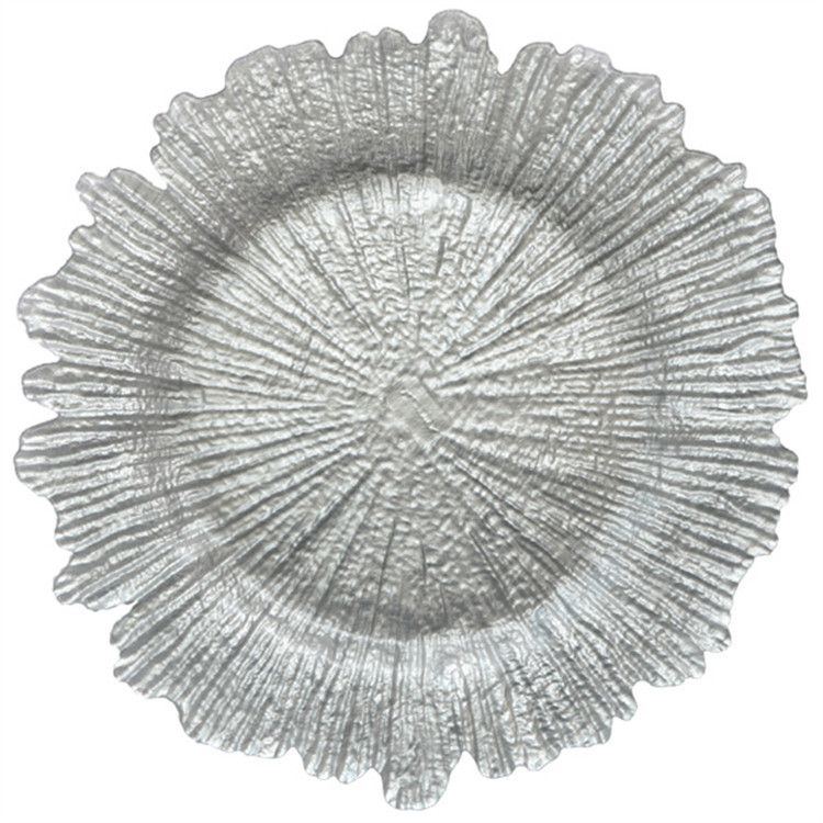 SMTE - 12 Pieces Silver Sunflower Underplates For Décor
