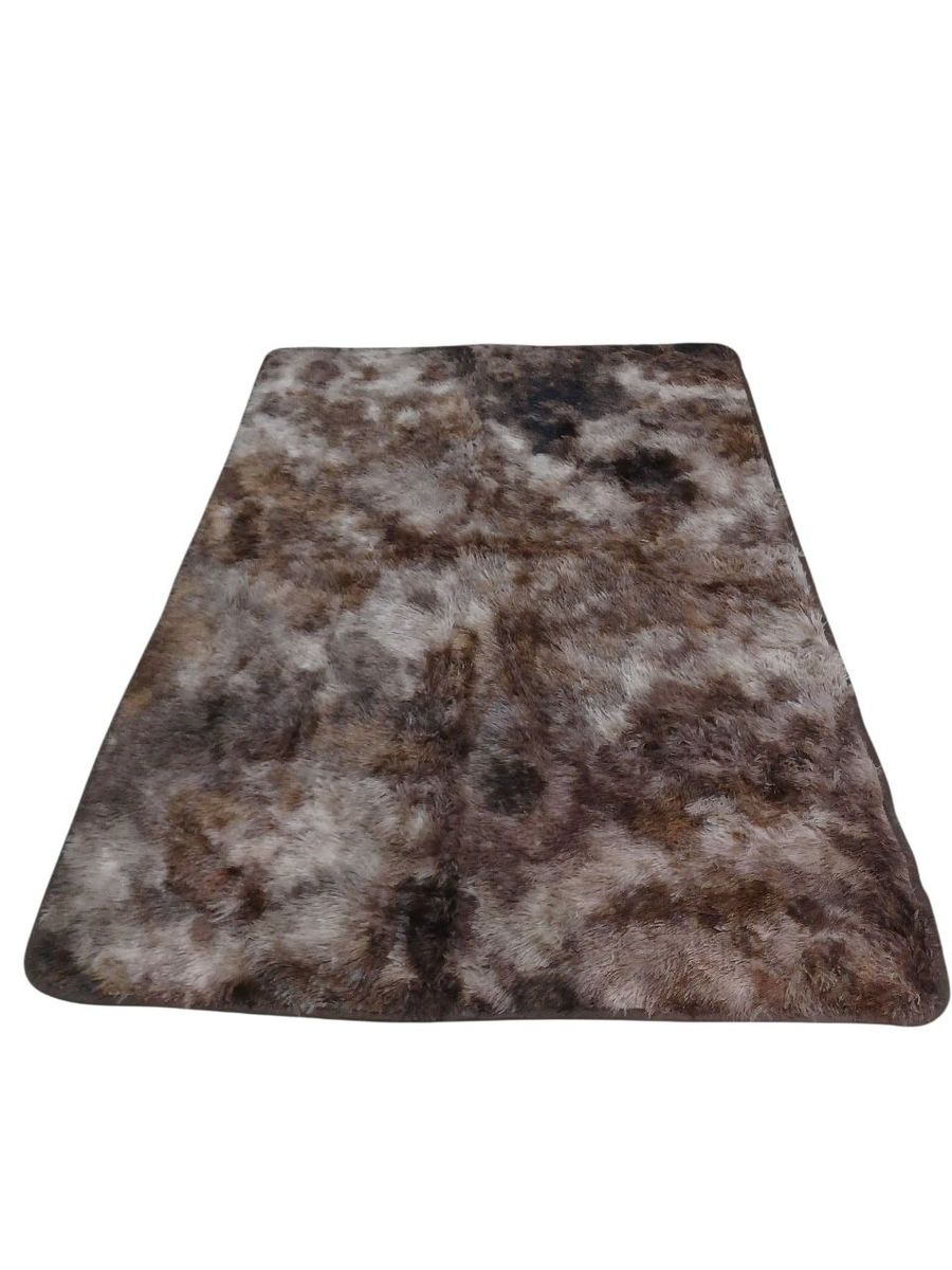SMTE - Fluffy Shaggy Foldable CarpetSoft Area Rug (9 Colours Available)Black