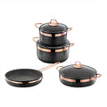 SMTE - Brioni Royal Stone 7 Piece Cookware Set - Black & Copper