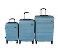 SMTE - ABS Spinner Wheels Telescoping Handles & Lock Luggage SetLight Blue3Piece
