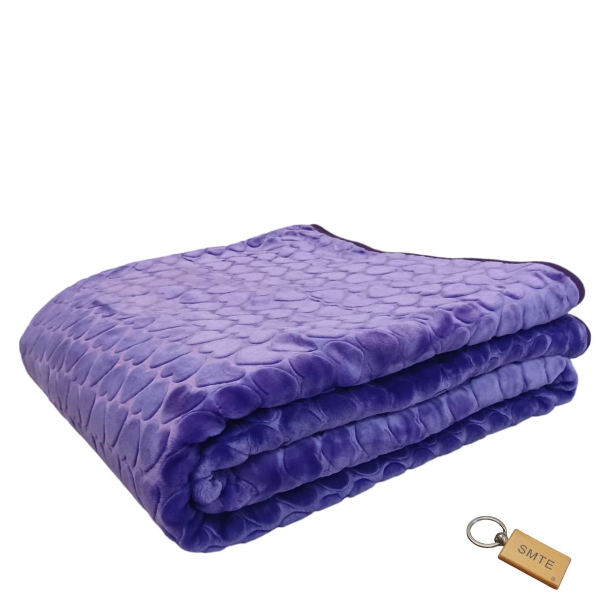 SMTE - Simple ComfortThe Plain 1 Ply Blanket and KeyringPurple