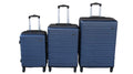 SMTE - Navy Blue 3Piece ABS Luggage SetHard Shell, Spinner Wheels, Locks