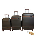 SMTE - 3 Piece Premium Bullet Luggage CollectionDark brown