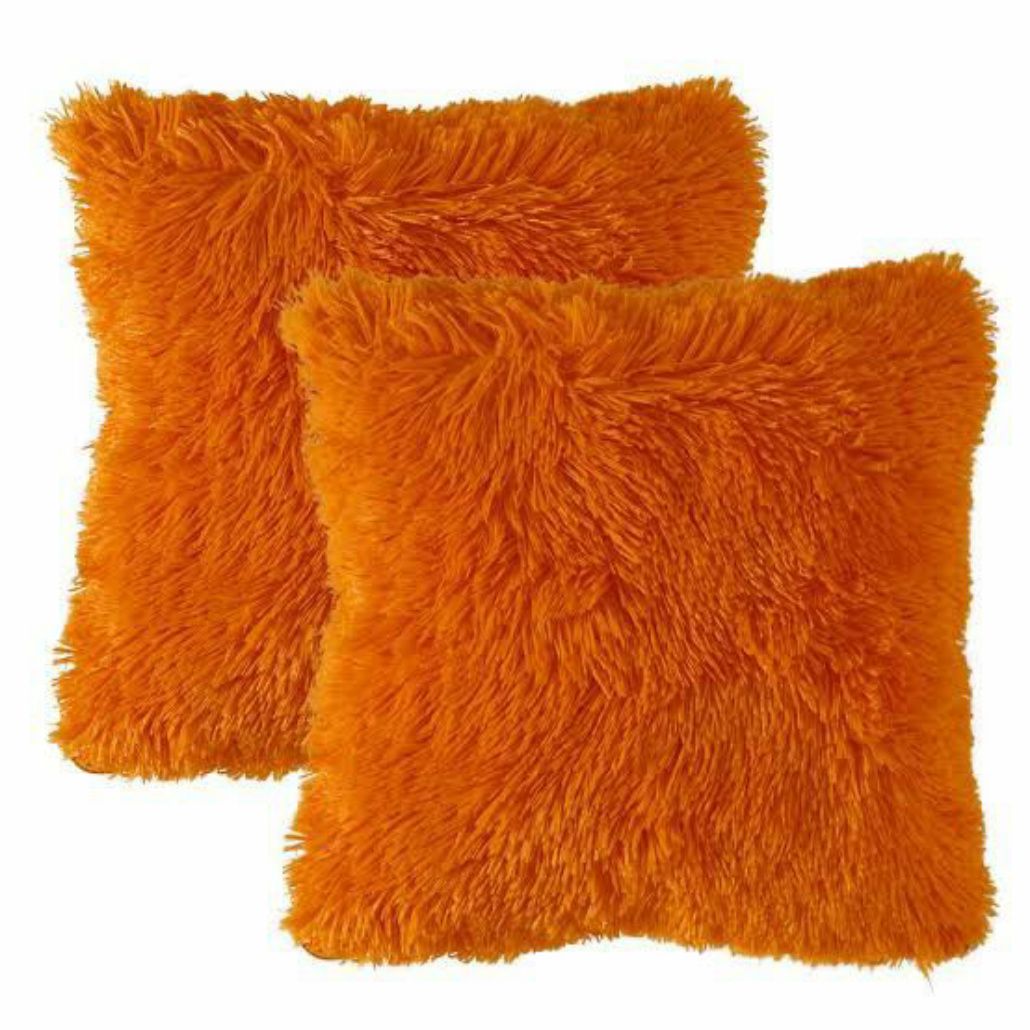 SMTE - Fluffy Pillow Cover - Set of 2 - Orange