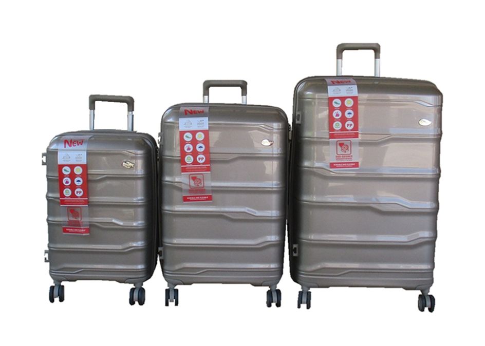 SMTE - Unbreakable Travel Luggage 3 Piece Suitcases SpinnerBrown