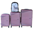 SMTE - Pink 3Piece ABS Luggage Set + DeerPrint Kids Backpack