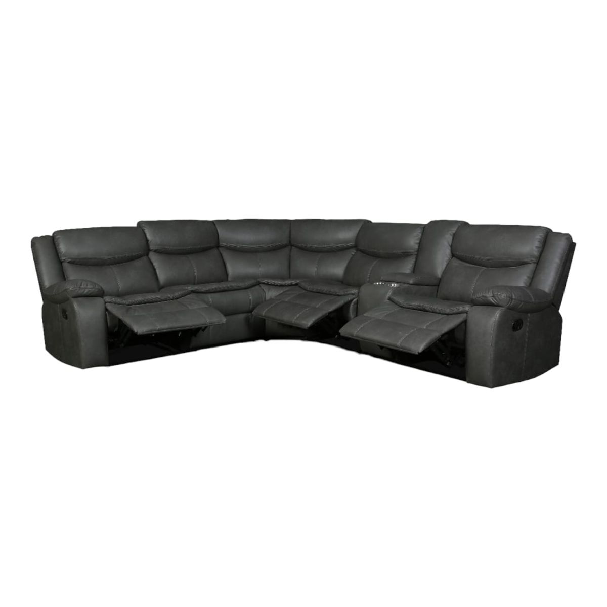 SMTE - L Shape leather Recliner Set6967CRGrey
