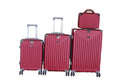 SMTE - Red 4Piece ABS Material Luggage Set with Spinner Wheels