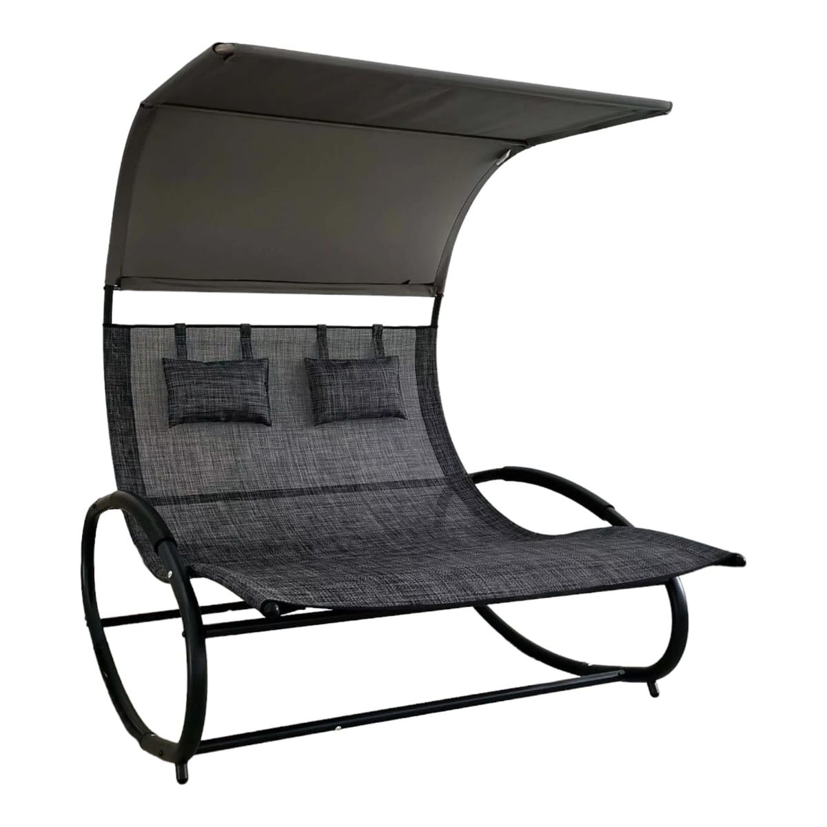 SMTE - 3 Seater Plastic Swing Chair with CanopyGrey