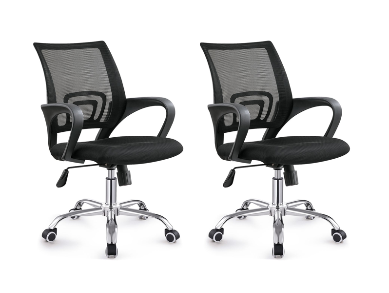 SMTE - Office Chair With Lumbar Support Black - Set of 2