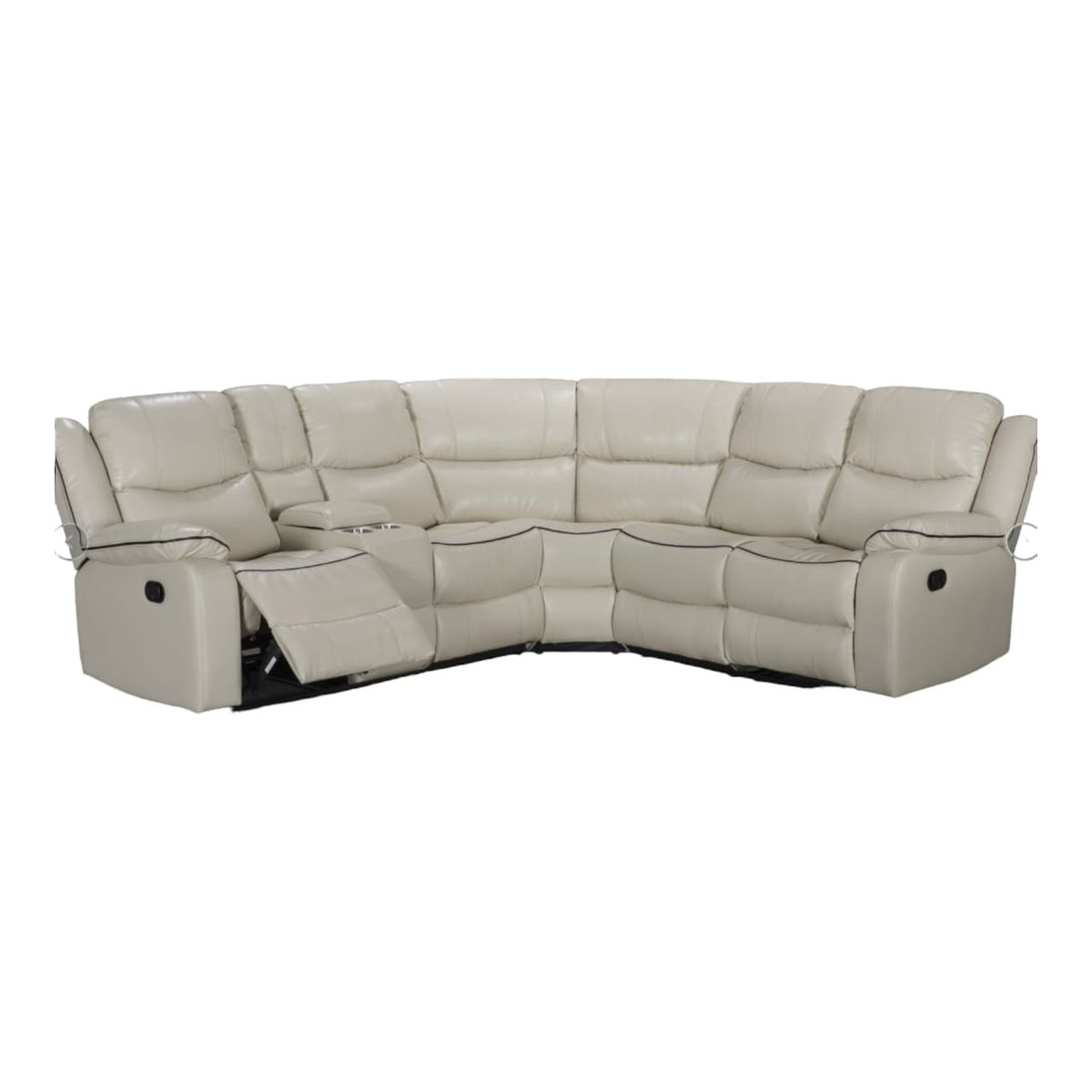 SMTE - L Shape leather Recliner SetWhite