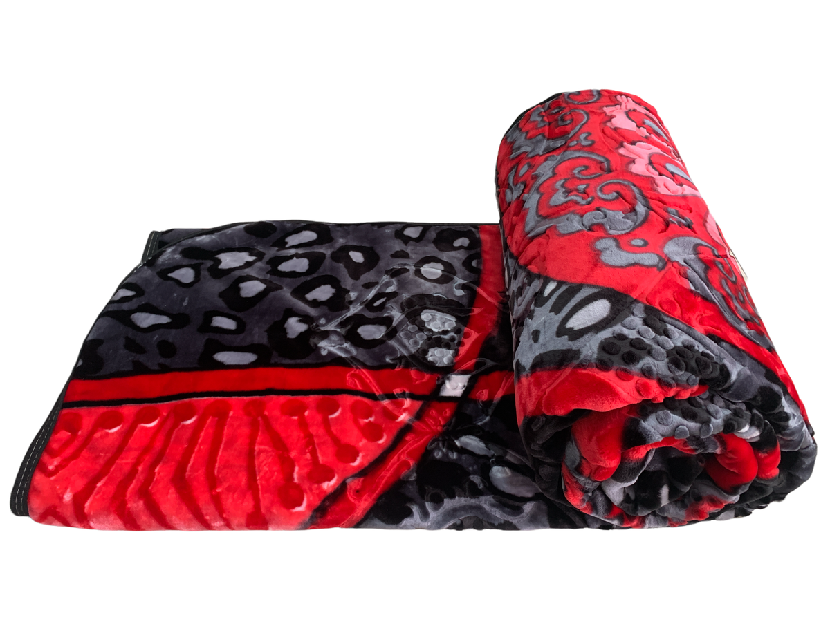 SMTE - Azaz High Quality Reversible Blanket Red and Black Emboss 3kg
