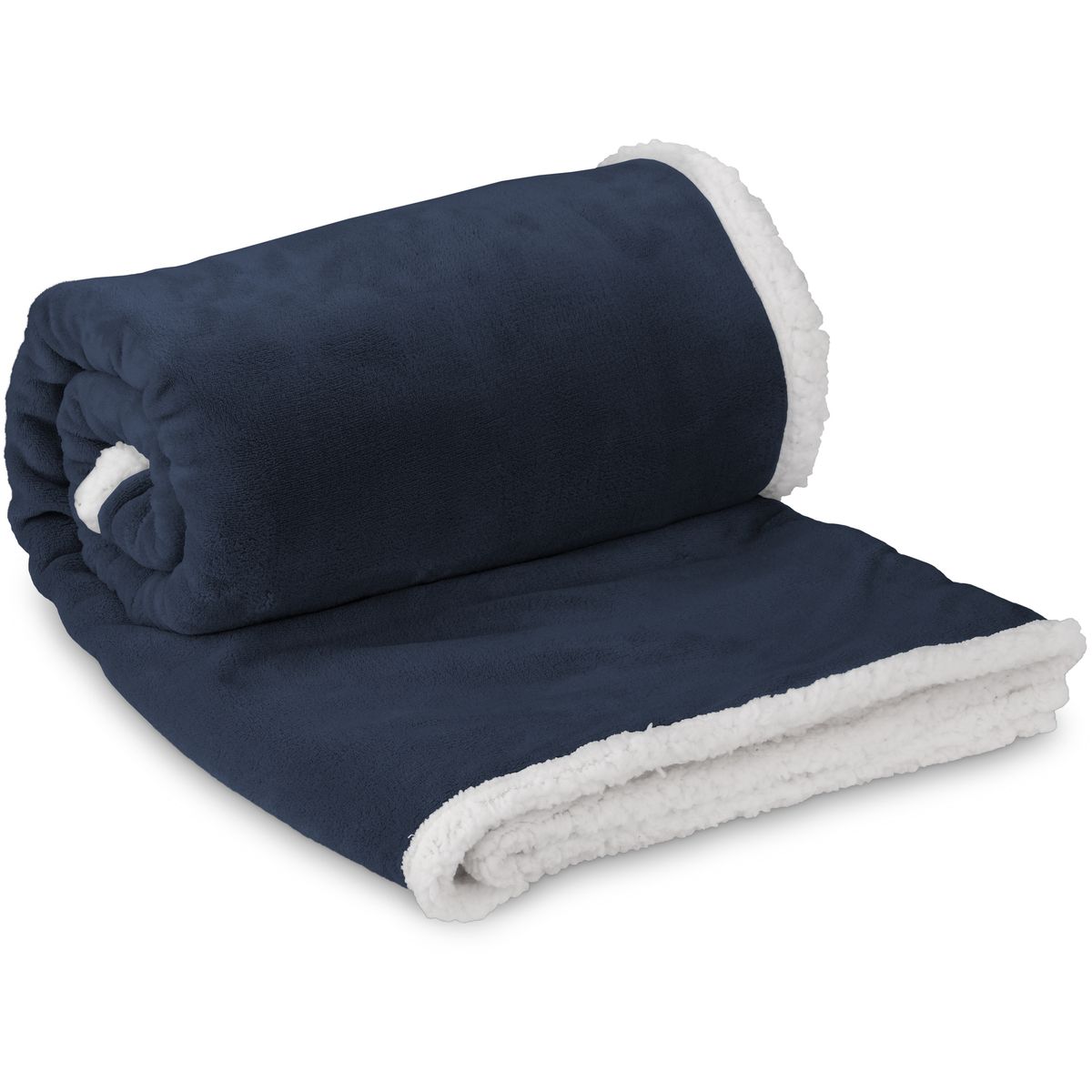 SMTE - Premium Luxury Sherpa Blanket Throw - Navy